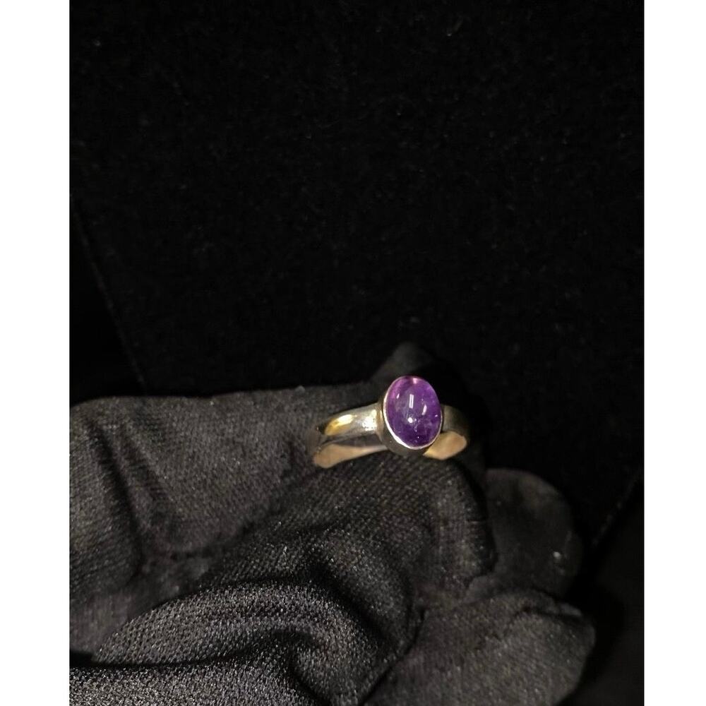 S925 2.3G PURPLE STONE RING